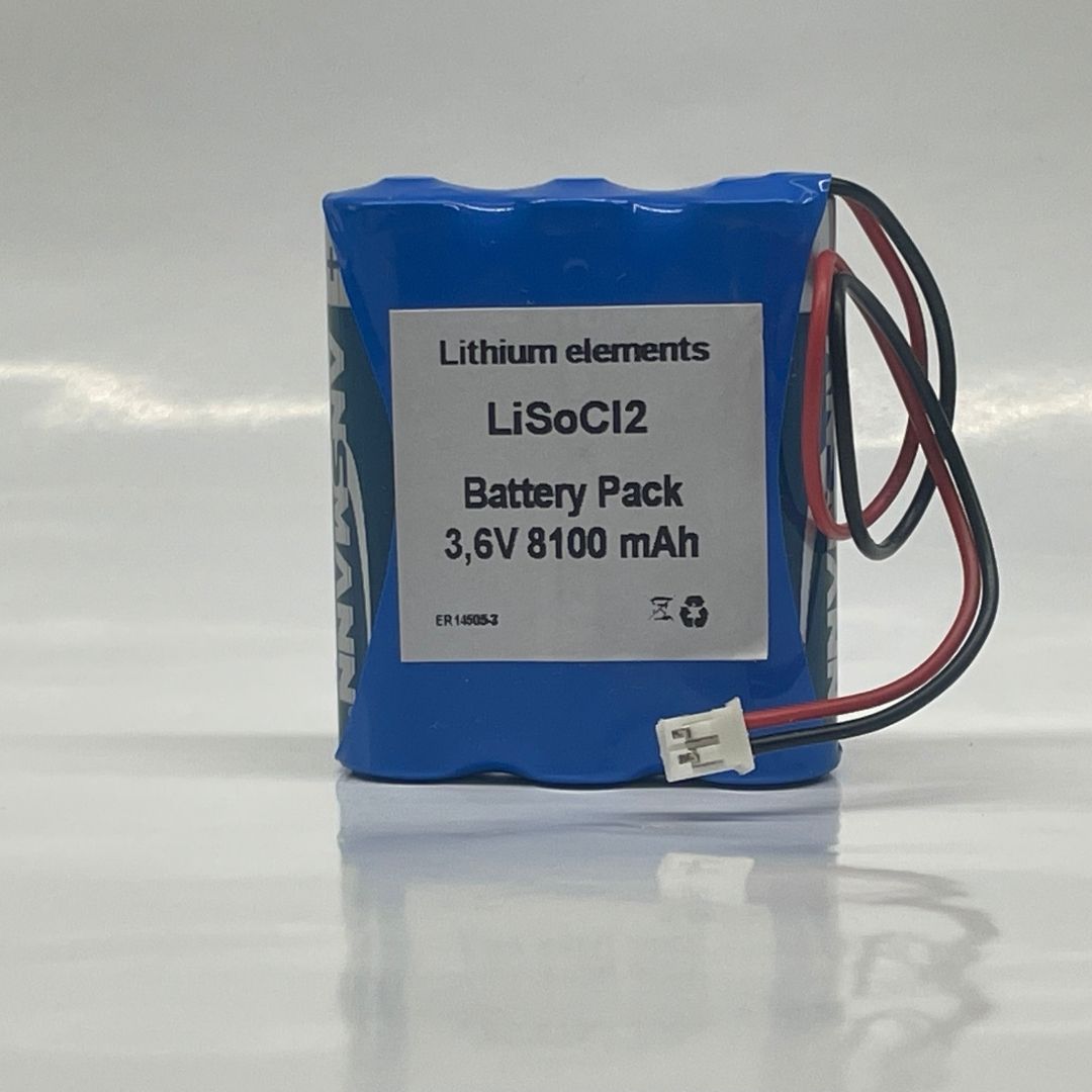 Batteria Li-SOCl2 3,6V 8100 mAh ANSMANN al litio cloruro di tionile ER14505/AA Connessione cavo AWG 22 JST PHR02 1522-0036-1 ,DME-DMBE TYXAL,DELTA DORE ,WILPA2493A